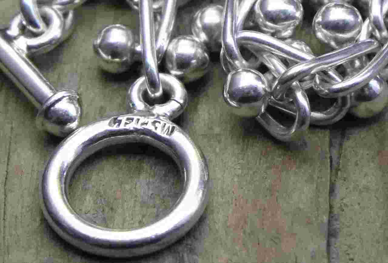 送料無料】Vintage Mexican Silver 925 Toggle Bracelet (B041 