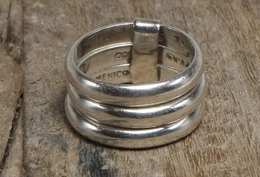 ヴィンテージ メキシカン シルバー 925 （R043) ジュエリー アクセ 3連リング Vintage Mexican Silver 925 Ring